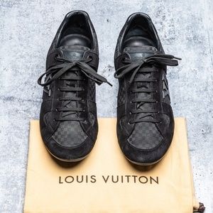 Louis Vuitton Mens 8.5 Suede Damier Black Sneakers